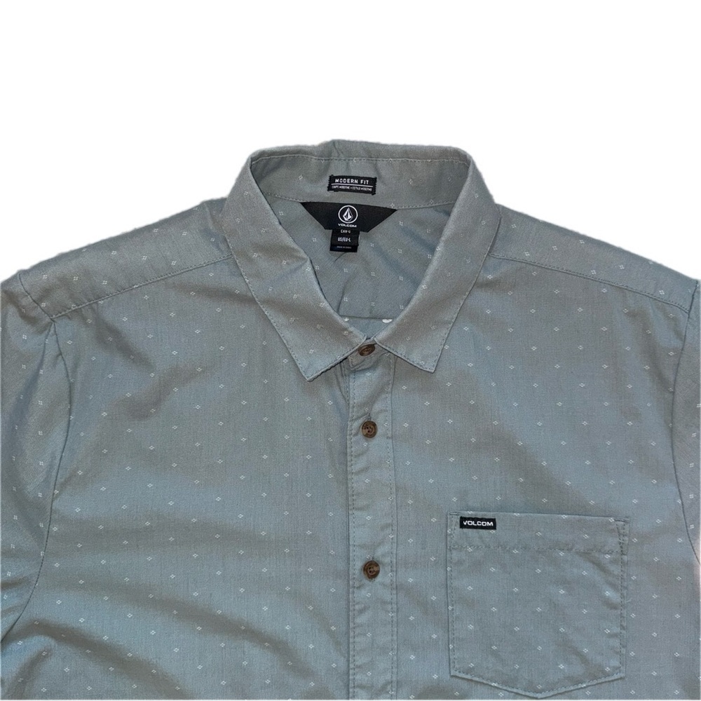 Volcom Gray Dot Pattern Casual Shirt - Picture 2 of 7